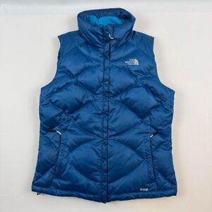 The North Face Womens Blue 550 Down Quilted Puffer Vest Medium FX106927